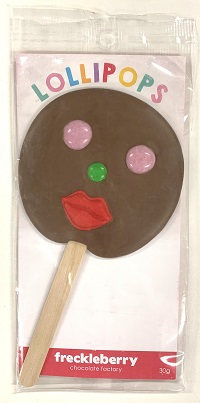 Freckleberry Kiss Me Lollipop Chocolate Lollipop 30g